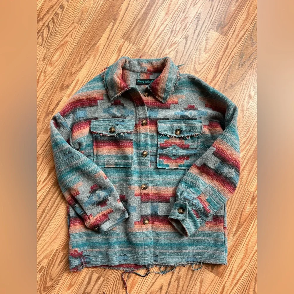 Distress AZTEC Patterned Jacket - Picture 1 of 3